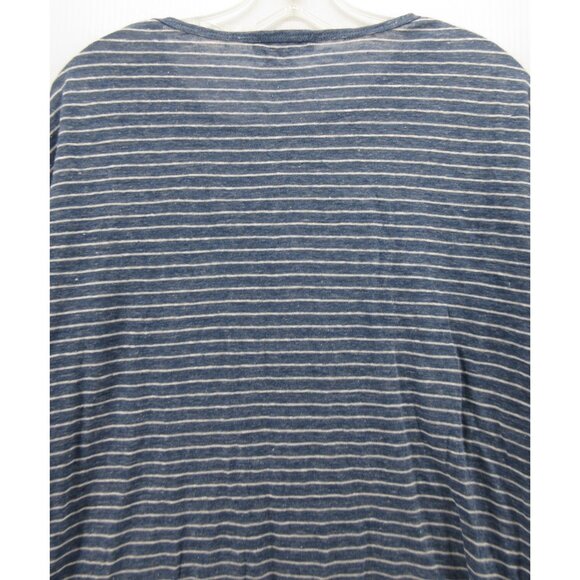 Vince Top XS Linen Shirt Pullover Striped Pocket T Tee Scoop Neck * - Picture 9 of 12
